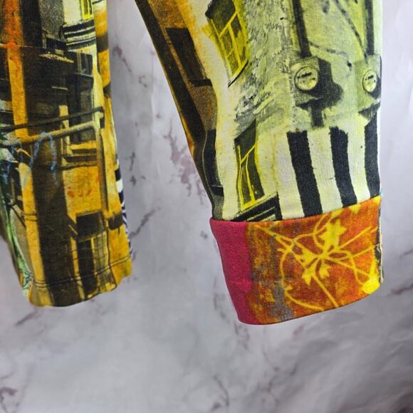 Dolcezza Jacket Women XXL Artsy Art To Wear Flecce Collar Photography Travel - Picture 5 of 13